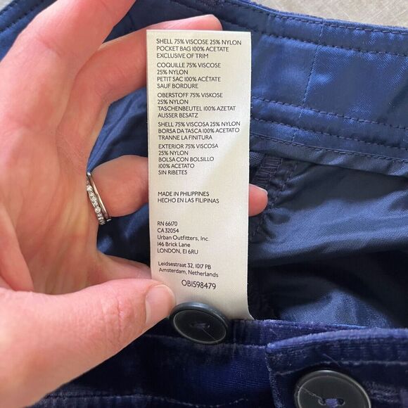 by Anthropologie Wide-Leg Purple Velvet Trousers Size 14 NWT High Waisted - Picture 7 of 8